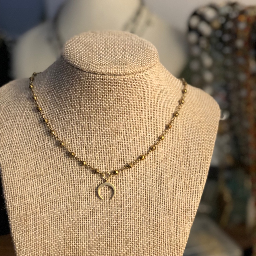 Gold Crescent Choker